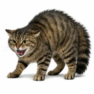 lenguaje corporal gato agresivo
