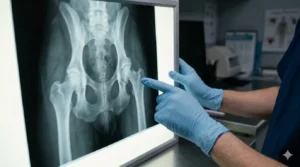 Displasia de cadera en perros: razas, síntomas y opciones de tratamiento 4 Radiografía de cadera de perro con displasia mostrando laxitud articular