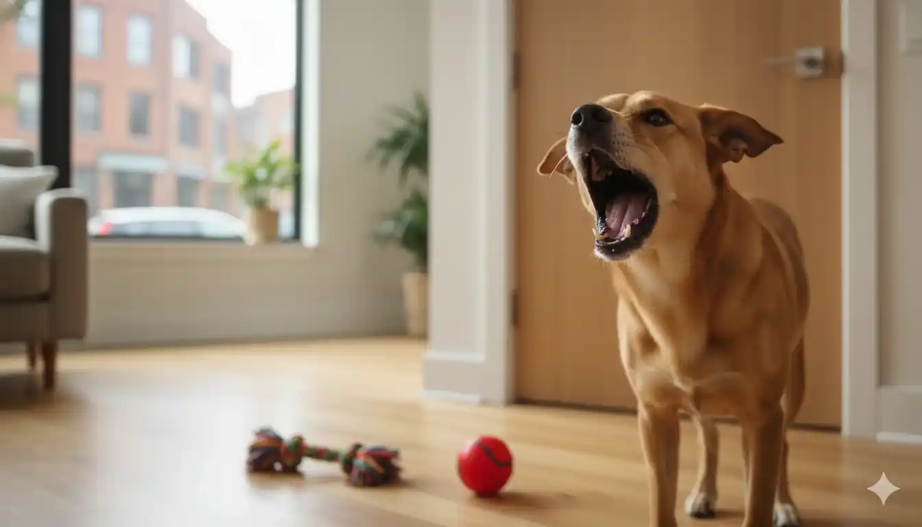 Mi perro ladra mucho: causas y soluciones según el tipo de ladrido 1 Perro que ladra mucho en casa mostrando diferentes tipos de ladrido