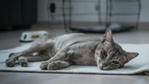 Insuficiencia renal en gatos: síntomas, tratamiento y cómo cuidar a tu gato 1 Gato con insuficiencia renal deshidratado en casa