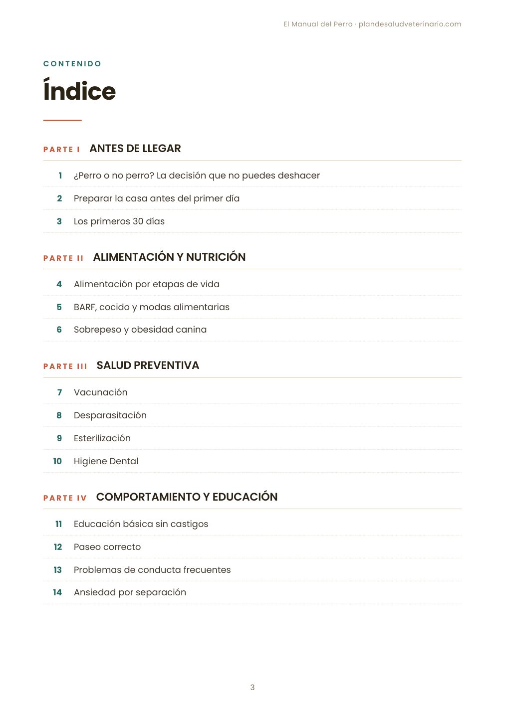 El Manual del Perro — Guía Veterinaria Completa 2 Índice del libro: 21 capítulos + apéndice