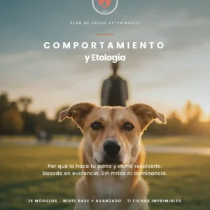 Portada del manual Comportamiento y Etología del Perro — guía PDF con protocolos veterinarios sobre problemas de comportamiento en perros